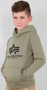Alpha Industries Basic Молодежь Hoodie, оливковый