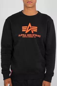 Alpha Industries Basic Neon Print Толстовка, черный/оранжевый