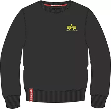 Alpha Industries Basic Small Logo Neon Print Толстовка, черный/желтый