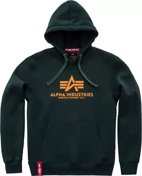 Толстовка Alpha Industries Basic мужская, темно-зеленая