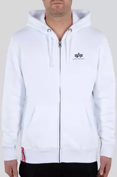 Толстовка Alpha Industries Basic с молнией, белая