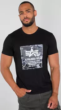 Футболка Alpha Industries Camo Block, черная