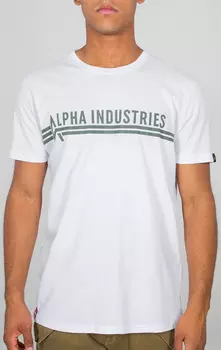 Alpha Industries Футболка, белый/зеленый