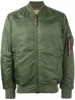 Alpha Industries куртка-бомбер, зеленый