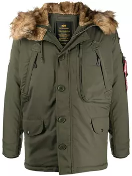 Alpha Industries куртка Polar с капюшоном, зеленый