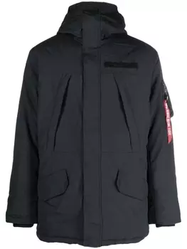 Alpha Industries куртка с капюшоном и логотипом, черный