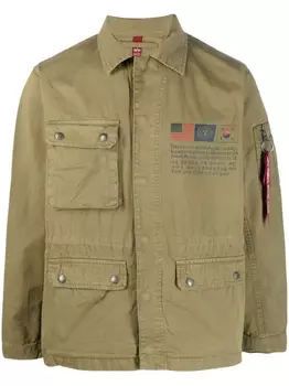 Alpha Industries куртка с принтом, зеленый