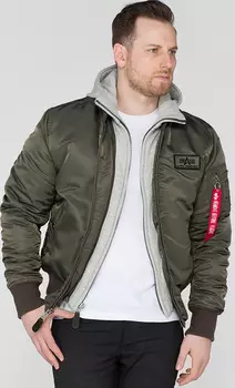 Alpha Industries MA-1 D-Tec Куртка, серый/зеленый