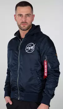 Alpha Industries MA-1 LW HD NASA Glow Rev Куртка, темно-синий