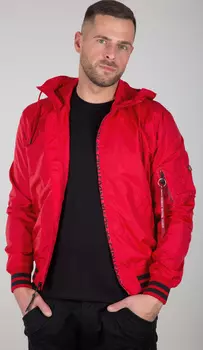 Alpha Industries MA-1 LW Hooded PZ Куртка, красный