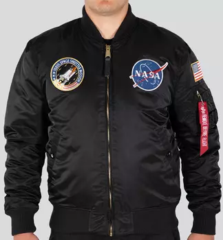Куртка Alpha Industries MA-1 VF NASA LP, черная
