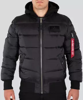 Alpha Industries MA-1 ZH Back Print Puffer FD Куртка, черный/черный