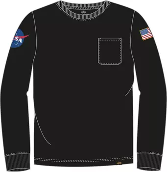 Alpha Industries Nasa Рубашка с длинными рукавами, черный