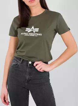 Alpha Industries New Basic Дамская футболка, темно-зеленый