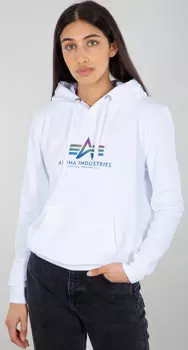 Alpha Industries New Basic Rainbow Reflective Дамы Худи, белый