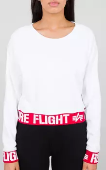 Alpha Industries RBF Cropped Дамы Пуловер, белый