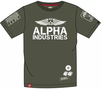 Alpha Industries Rebel Футболка, оливковый
