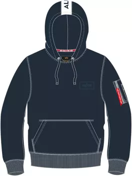 Толстовка Alpha Industries Red Stripe мужская, темно-синяя