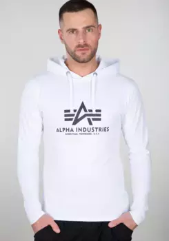 Alpha Industries с длинным рукавом " Alpha Industries Мужчины — с длинными рукавами Basic Hooded Heavy LS", белый