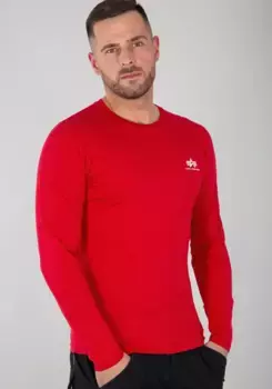 Alpha Industries с длинным рукавом " Alpha Industries Мужчины - Лонгсливы с принтом на спине Heavy LS", красный