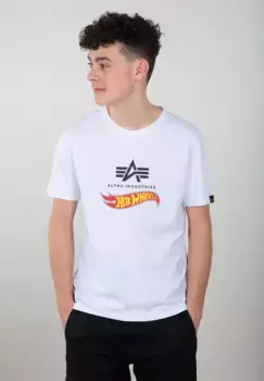 Alpha Industries с длинным рукавом " Alpha Industries Kids - Футболки Hot Wheels Flag T Kids/Teens", белый