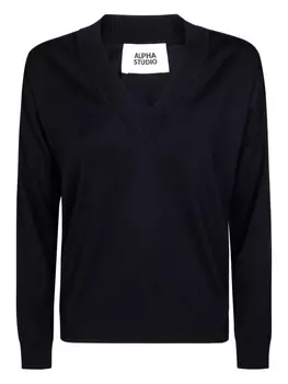 ALPHA STUDIO джемпер с круглым вырезом, синий
