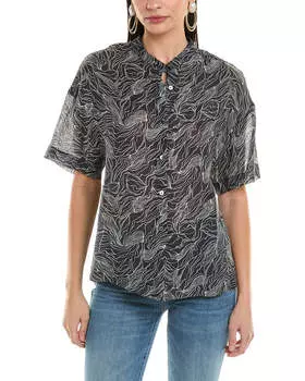 ALPHA STUDIO полупрозрачный топ, черный