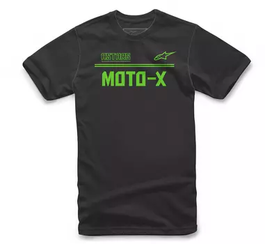 Футболка Alpinestars Astars Moto-X, черно-зеленая