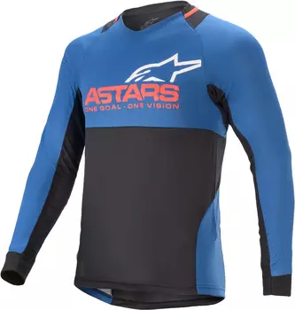 Джерси Alpinestars Drop 8.0 LS мотокроссные, черно-сине-красные