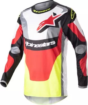 Мотокросс джерси Alpinestars Fluid Agent, черный/красный/желтый