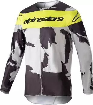 Мотокросс джерси Alpinestars Racer Tactical 2023, серый/желтый