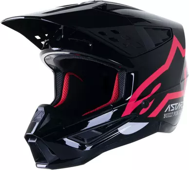 Alpinestars S-M5 Compass Мотокросс шлем, черный/розовый
