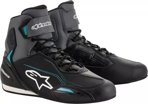 Alpinestars Stella Faster-3 Дамы мотоцикл обувь, черный/серый/светло-синий
