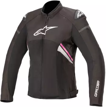 Alpinestars Stella T-GP Plus V3 Air Дамы Мотоцикл Текстильный Куртка, черный/белый/розовый