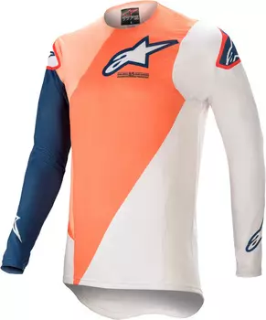 Alpinestars Supertech Blaze Мотокросс-Джерси, оранжевый/белый/синий