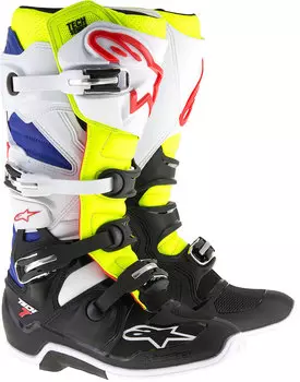 Alpinestars Tech 7 Ботинки для мотокросса, белый/синий/черный