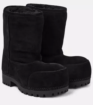 Аляска низкие замшевые ботинки Balenciaga, черный