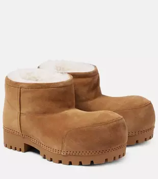 Аляскинские замшевые ботинки до щиколотки Balenciaga, Brown/White