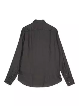 Altea льняная рубашка со срезанным воротником, коричневый