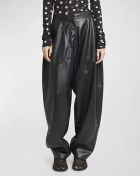 Altermat Широкие зауженные брюки из искусственной кожи Stella McCartney, цвет Black