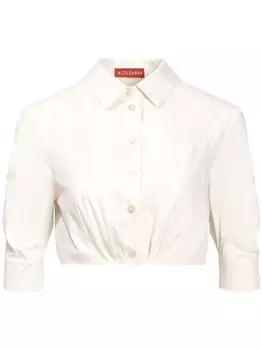 Altuzarra укороченная рубашка Rosa, нейтральный цвет