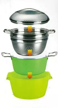 Алюминиевая кастрюля для макарон, пластиковая чаша 24 см, макароноварка с верхом OEM