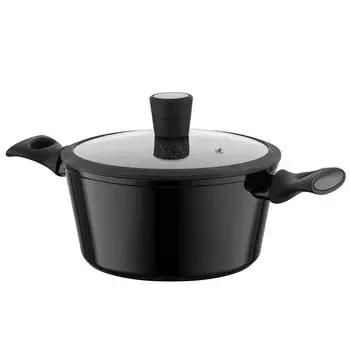 Алюминиевая кастрюля FLORINA (2,6 л) 20 см I Кастрюля MAGNUM с крышкой из силиконового стекла I Антипригарное покрытие I Кастрюля с мягкими ручками I Кастрюля для макарон, суповая кастрюля, кастрюля для мяса I Для всех типов плит и индукционных плит