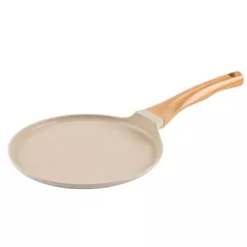 Алюминиевая сковорода для блинов FLORINA OSLO 28см I керамическое антипригарное покрытие I устойчива к деформации и повреждениям I термостойкая | Сковорода подходит для индукционных, газовых и электрических плит, бежевый