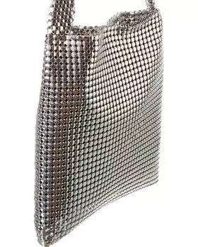 Алюминиевая сумка-тоут Paco Rabanne Pixel, серебро