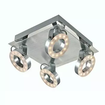 Алюминиевый светодиодный точечный светильник TANO, настенный светильник, потолочный светильник: 4 лампы Dapo Leuchten, серебро