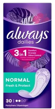 Always Dailies Fresh & Protect Normal ежедневные прокладки, 30 шт.
