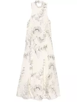 Alysi атласное платье макси, нейтральный цвет