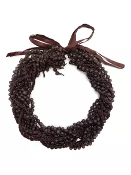 Alysi колье в технике кроше, коричневый