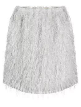 Alysi мини-юбка с перьями, серебряный